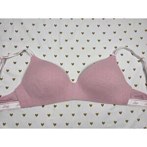 Victorias Secret Pink Wear Everywhere Wireless Bra 32DD Logo Strap